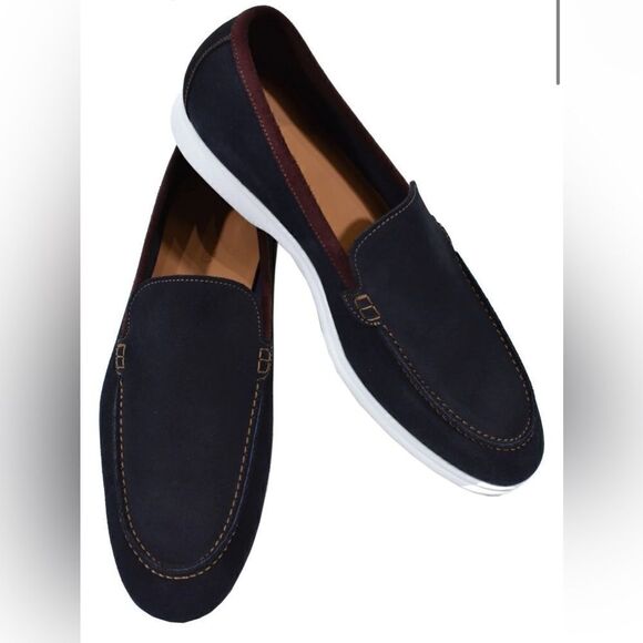 men’s army’s by DELFORS’S Navy blue suede loafers Size 8.5. B79 - Picture 1 of 11